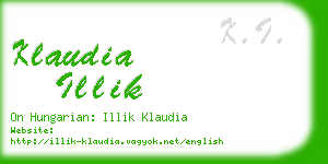 klaudia illik business card